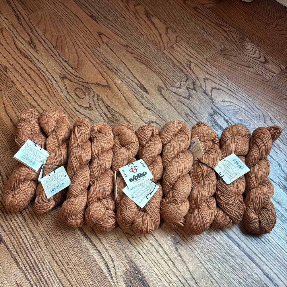 Noro Yarn KASHIRUKURU Lot of 10 Cashmere & Silk Knitting #95 Brown Wool Caramel